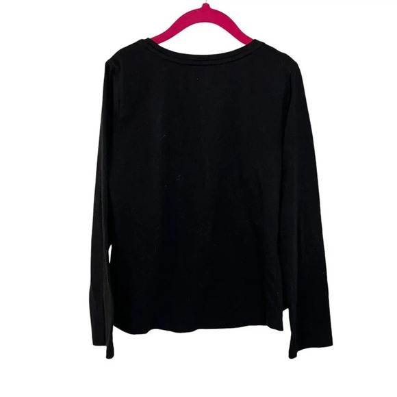 Wonder Nation Plain Black Girls Long Sleeve T Shirt Medium Size 7-8 Basic Casual - Picture 2 of 3